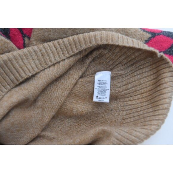 CeCe “Fair Isle” Heather Nordic Knit Sweater Camel Pink Camel Preppy Size XS - Picture 11 of 11